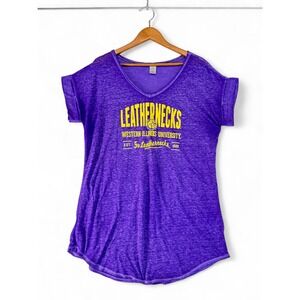 Western Illinois Leathernecks Sleep Shirt XL Purple Comfy Campus Tee Pajama